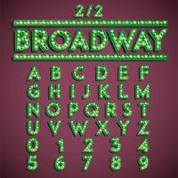 Jeu de polices &#39;Broadway&#39; avec lampes, illustration vectorielle vecteur