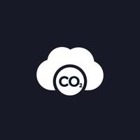 co2, icône de nuage d'émissions de carbone, vecteur