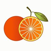 effet demi-teinte orange. fruit. vecteur
