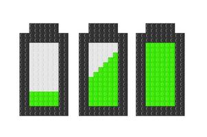 ensemble d'icônes de batterie avec différents niveaux de charge vecteur