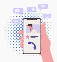 opérateur mobile. Contactez le support. communication par téléphone. ligne d'assistance vecteur