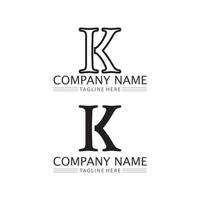 k conception de logo k lettre police conception de logo d'entreprise entreprise initiale vecteur