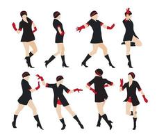 silhouette, de, a, danse, femme, vecteur, illustration vecteur