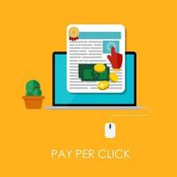 payer par clic concept plat pour le marketing web. illustration vectorielle vecteur