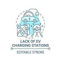 Les stations de recharge de voitures écologiques manquent d'icône de concept. vecteur