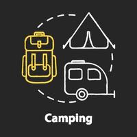 Camping craie icône de concept de couleur rvb vecteur