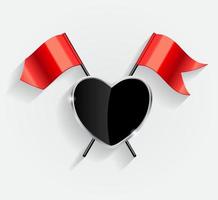 Bouclier de protection cardiaque avec des drapeaux rouges vector illustration