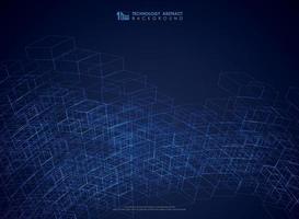 abstrait bleu ligne géométrique structure maille fond futuriste. vecteur