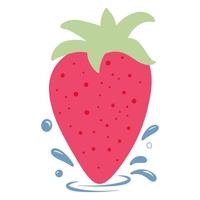 fraise. illustration vectorielle, style plat. vecteur