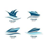 images de logo de bateau de croisière vecteur