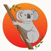 ours koala australien pendant les incendies de forêt.. dessinés à la main, vecteur