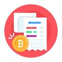 bordereau de facture bitcoin vecteur