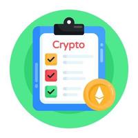 rapport crypto et liste de tâches vecteur