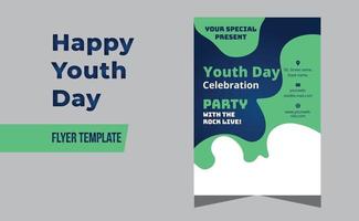 joyeux jour de la jeunesse dépliant de fête moderne, brochure, carte de voeux vecteur