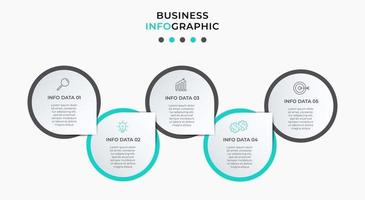 modèle de conception infographique avec des icônes et 5 options ou étapes vecteur
