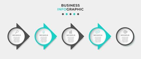 modèle de conception infographique avec des icônes et 5 options ou étapes vecteur