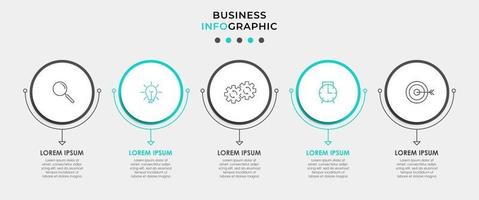 modèle de conception infographique avec des icônes et 5 options ou étapes vecteur