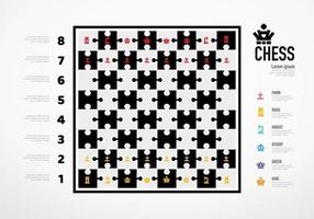 échiquier avec concept de réussite commerciale infographique d'échecs. vecteur