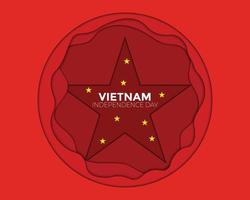 papier de cercle d'étoiles de la fête de l'indépendance du vietnam vecteur