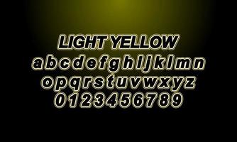 alphabet de police jaune clair vecteur