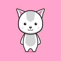 chat mignon mascotte dessin animé icône illustration vectorielle vecteur