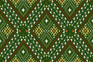 vert traverser point coloré géométrique traditionnel ethnique modèle ikat sans couture modèle frontière abstrait conception pour en tissu impression tissu robe tapis rideaux et sarong aztèque africain Indien indonésien vecteur