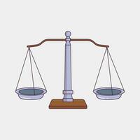 Balance, échelle de Justice symbole, ancien échelle plat illustration vecteur