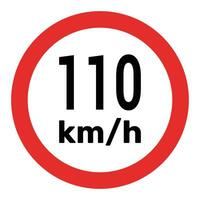 la vitesse limite signe 110 km h icône vecteur illustration