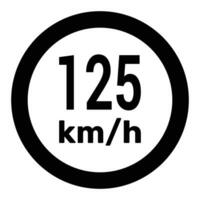 la vitesse limite signe 125 km h icône vecteur illustration