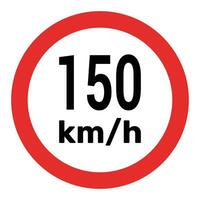 la vitesse limite signe 150 km h icône vecteur illustration