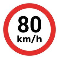 la vitesse limite signe 80 km h icône vecteur illustration