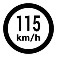 la vitesse limite signe 115 km h icône vecteur illustration