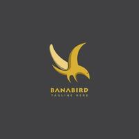 banane oiseau logo conception. parfait logo conception pour fruit magasin ou animal de compagnie magasin vecteur