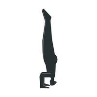 vecteur isolé illustration avec plat noir silhouette de femelle personnage. sportif femme apprend yoga posture salamba Sirsasana. aptitude exercice - prise en charge poirier pose. minimaliste conception