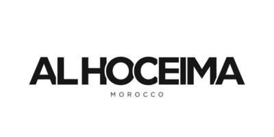 Al hoceima dans le Maroc emblème. le conception Caractéristiques une géométrique style, vecteur illustration avec audacieux typographie dans une moderne Police de caractère. le graphique slogan caractères.