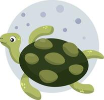 une dessin animé tortue nager dans le océan vecteur