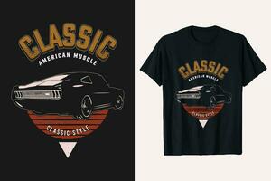 classique américain muscle classique style voiture vecteur graphique T-shirt conception. ancien muscle voiture t chemise conception.