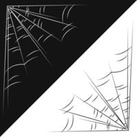 petit ensemble avec deux araignée la toile comme une symbole de Halloween. noir et blanc griffonnage vecteur illustration.