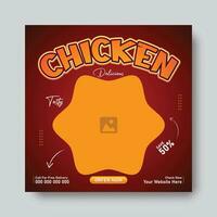 restaurant poulet nourriture menu social médias affiche modèle vecteur