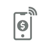 payant et Paiement avec téléphone vecteur icône. téléphone intelligent et mobile bancaire symbole.