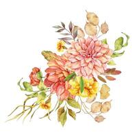 aquarelle tomber floral bouquet main peint illustration. main peint aquarelle fleurs isolé sur blanc Contexte. parfait pour mariage faire-part, de mariée douche et floral salutation cartes vecteur