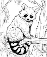 rouge Panda coloration page ligne art vecteur