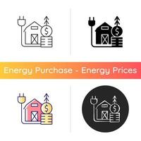 icône de prix de l'énergie rurale vecteur