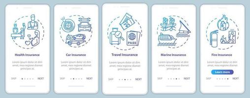 écran de page d'application mobile d'intégration d'aide financière avec des concepts vecteur