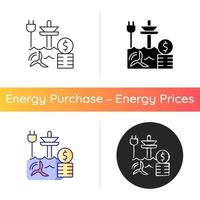 icône de prix de l'énergie marémotrice vecteur