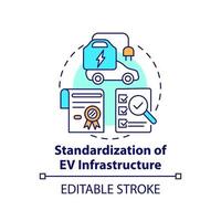 icône de concept de normalisation d'infrastructure de véhicules électriques. vecteur
