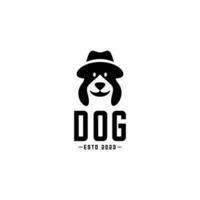 vecteur logo de une chien portant une chapeau