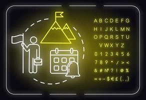 icône de concept de néon de stratégie à long terme vecteur