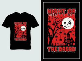 Halloween t chemise conception illustration vecteur nuit de le crainte