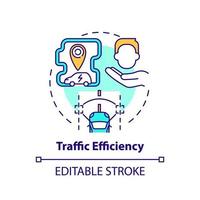 icône de concept d'efficacité du trafic ev. vecteur